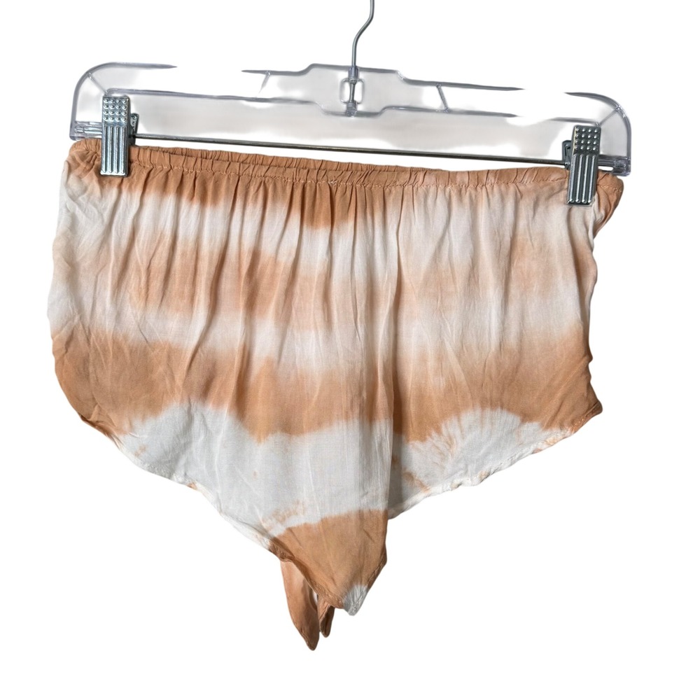Aerie Scarf Tube Top Womens XS Tan White Beach Boho Preppy Smocked Tie‎ Dye